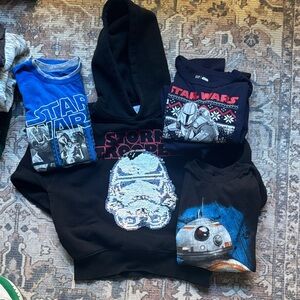 Boys Star Wars bundle 2 tshirts 1 sweatshirt 1 pjs